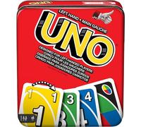 Mattel Games UNO Card Game for Family Night with Cards Specially Designed for Left-Handed Players in Collectible Tin Box