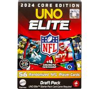 Mattel Games UNO Elite NFL Draft Pack Cards with 4 Surprise Collectible Foil Cards Featuring Team Players (Players May Vary)
