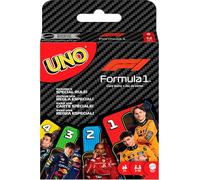 Mattel Games UNO F1 Card Game for Kids, Families, Travel & Camping, Deck Features Images from the World of Formula 1 Racing, JMF10