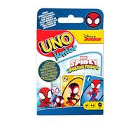 Mattel Games UNO junior Marvel Spidey And His Amazing Friends, Ages 3+ | Preschool Learning Card Game with Themed Deck & 3 Levels of Play for Kids & Family Game Night, 2-4 Players, JND89