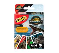 Mattel Games UNO Jurassic World Rebirth Card Game for Kids, Family & Adult Games Nights, Deck with Special Rule & Images Inspired by the Movie, JFT28
