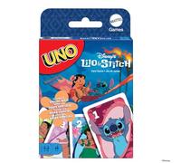 Mattel Games UNO Lilo and Stitch Card Game, Ages 7+, Players 2-10 | Movie-Themed Graphics of Favorite Characters with Special "Ohana" Rule, For Kids, Teens & Family Nights, JCC10