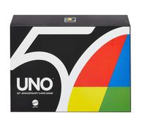 Mattel Games UNO Premium 50th Anniversary Edition Matching Card Game Featuring Commemorative Coin & 112 Cards Game Night Kids & Collectors Gift Ages