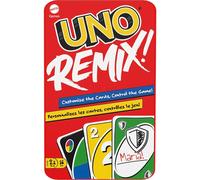Mattel Games UNO Remix Card Game for Family Night with Customizable Options & Write-On Cards in Storage Tin for 3-6 Players