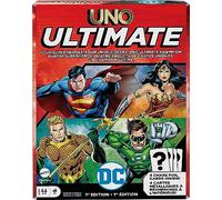 Mattel Games UNO Ultimate DC Card Game for Kids, Fans, Adults & Familiy Night with 4 Character Decks, 4 Collectible Foil Cards & Special Rules