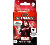 Mattel Games UNO Ultimate Marvel Card Game Add-On Pack with Scarlet Witch Character Deck & 2 Collectible Foil Cards, Gift for Collectors & Kids Ages 7 Years & Older
