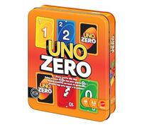 Mattel Games UNO Zero Card Game in Storage & Travel Tin for Kid, Adult & Family Nights & Parties, Includes Deck & Scorecard, 2 to 8 Players Ages 7+ Years, JLK16