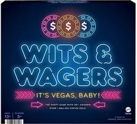 WITS & Wagers Vegas Edition Trivia Family Party Board Game with 28 x 11 Inch Felt Mat, Dry Erase Boards, Dry Erase Markers, Question Cards, Poker Chip & Betting Tokens, Gift for 5+ Players Age