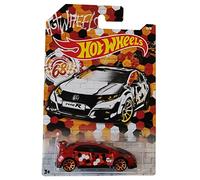 Mattel GJV53 Hot Wheels '16 Honda Civic Type R, Racing Car, Red/Black/Orange, Scale 1:64 for Collectors and Children