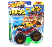 Mattel Hot Wheels Monster Trucks Collectible Toy 1:64 Scale Diecast Model Vehicle - Beast Bashers 5/6 Bash Zilla - HTM33