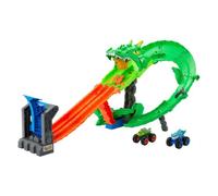 Hot Wheels Monster Trucks Sharks Vs Dinos Dragon Destruction Green Kids