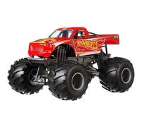 Mattel Hot Wheels Monster Trucks Oversized Monster Truck 1:24 Scale Die-Cast Toy Truck with Giant Wheels and Cool Designs
