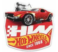 Mattel Hot Wheels Red Muscle Car Since 1968 Embossed Metal Sign - Fun Hot Wheels Wall Decor for Kids' Bedroom