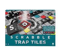 Scrabble Trap Tiles Family Board Game with, Traps, Trigger Tiles, Racks, Tile Bags, Gift for Teen Adult or Family Game Night Ages 10 Years & Older