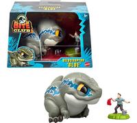 Mattel Jurassic World Bite Club Collectible Figure, Velociraptor 'Blue' Chubby Stylized Dinosaur Approx 4-Inch Figure with Accessory (HVB37)