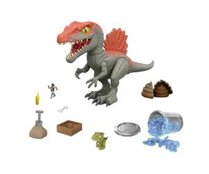Mattel Jurassic World Cage Crasher Spinosaurus Dinosaur Action Figure & Unboxing Toy, Sand & Gel & Dough, Breakout & Discovery & Rescue Play, HTP71
