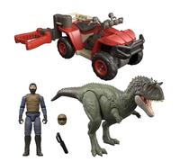 Mattel Jurassic World Pack with Vehicle, Human & Dinosaur Action Figure, Capture Claw ATV Pack, Catch & Launch Storytelling Features, JKG91