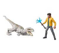 Mattel Jurassic World Chaos Theory Storypack, Human & Dinosaur Action Figure Encounter Pack, 3.75-inch Scale Darius & Atrociraptor Ghost & 2 Accessories