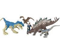 Mattel Jurassic World Dominion Chaotic Cargo Pack of 5 Mini Figures, 1 Human & 4 Dinosaur Toys in Cargo Truck-Themed Package