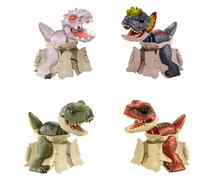 Mattel Jurassic World Hidden Hatchers Figure 4-Pack Survival Instinct Set with 2-in-1 Transforming Toy 8-Step Egg to Dinosaur