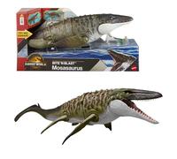 Mattel Jurassic World Rebirth Bite N Blast Mosasaurus Action Figure & Mini Dilophosaurus, Wide Jaw Dinosaur Toy, Movie-Accurate Posable, Digital Play, JJP80