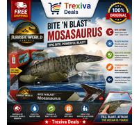 MATTEL JURASSIC WORLD REBIRTH BITE N BLAST MOSASAURUS DINOSAUR ACTION FIGURE.