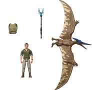 Mattel Jurassic World Rebirth Human & Dinosaur Figure Pack, Dr Henry Loomis & Pteranodon, Movie Accurate 3.75 Inch Scale, Posable Collectible