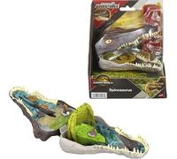 Mattel Jurassic World Rebirth Micro Adventure Playset, Spinosaurus Head Opens to 4 Interactive Features, 3 Micro Figures, Dinosaur Toy, JGB98