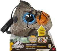 Mattel Jurassic World Snarlin Sounds Velociraptor Mask with Roar & Growl Sounds, Dinosaur Head Costume Toy with Fierce Teeth, JKG94