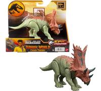 Mattel Jurassic World Strike Attack Dinosaur Toy with Single-Strike Action & Movable Joints, Chasmosaurus Action Figure Includes Digital Play