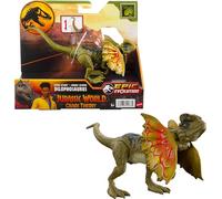 Mattel Jurassic World Strike Attack Dinosaur Toy with Single-Strike Action & Movable Joints, Dilophosaurus Action Figure Includes Digital Play
