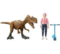 Mattel Jurassic World Toys Camp Cretaceous Brooklynn & Monolophosaurus Human & Dino Pack with 2 Action Figures & Scooter, Toy Gift and Collectible