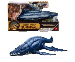 Mattel Jurassic World Wild Roar Brachauchenius Dinosaur Action Figure Toy with Chomp Attack, Light Up Feature & Roar Sound, Scan Code for Digital Play, JKL79