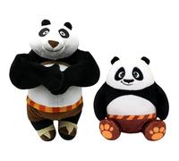 Mattel Kung Fu Panda Plush Twin Pack - Super Soft 20cm 8" Gift Quality Plush Po & 5" 12cm Squishy Plush Po