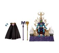 Masters of the Universe Masterverse Skeletor Action Figure & Throne Pack, MOTU Toy, Lighted Sconces, Removable Hood & Cape, 2 Staff Accessories, HXX63