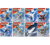 Mattel Matchbox Sky Busters Set of 8 Die-Cast Toy Aircraft Sikorsky S-70, Airbus A320neo, Boeing 747-400, F-35B Lightning II, Space Shuttle JDJ05-979J