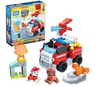 Mattel Mega Bloks PAW Patrol Marshall's City Fire Rescue, 33 Mini Building Blocks, Marshall and Zuma Figures, Building Toys for Toddlers, Ages 3+, GYJ01