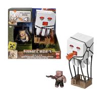 Mattel Minecraft Action Figure Set, Blast Attack Ghast with Lights, Sounds, Launcher & Projectile, Plus Piglin Warrior Inspired by the Movie, JFB69