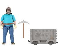 Mattel Minecraft Action Figure Set, Explosive Minecart Escape with 4-inch Steve & Mining Accessories, Toy Collectible Inspired by the Movie, JGP20