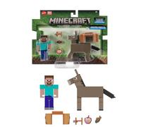 Mattel Minecraft Action Figures & Accessories 2-Pack, Steve & Donkey in 3.25-inch Scale, Collectible Toy Set