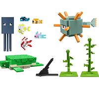 Mattel Minecraft Aquatic Defenders Figure Pack with 8 Action Figures, Authentic Video-Game Characters, Collectible Set, 3.25-inch Scale