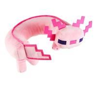 Mattel Minecraft Axolotl Neck Pillow, Plush Toy with Sounds for Travel, Comfort & Play (Amazon Exclusive)