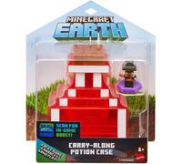Mattel Minecraft Carry Along Potion Plus Exclusive Mini Figure Carrying Case for Mini Figures Based on Minecraft Video Game Toys for Kids Age