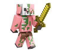 Mattel Minecraft Craft-A-Block Zombie Figure Authentic Pixelated Video-Game Character Action Toy to Create Explore and Survive Collectible Gift fo
