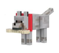 Minecraft Diamond Wolf Action Figure with Accessories Including Magnetic Bone, 5.5-inch Toy Collectible, HLN41