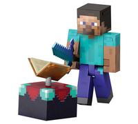Mattel Minecraft Diamond Level Steve Action Figure with 3 Accessories, 5.5-in Collector Scale & Pixelated Design, HXM84