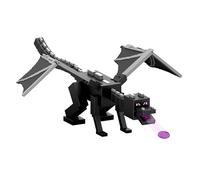 Mattel Minecraft Dragon’s Breath Ender Dragon Action Figure with 10 Discs, Giant Toy with 21.6-inch Length, 20-inch Wingspan with Moving Wings & Launcher, JKC13