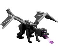 Mattel Minecraft Dragon’s Breath Ender Dragon Action Figure with 10 Discs, Giant Toy with 21.6-inch Length, 20-inch Wingspan with Moving Wings & Launcher, JKC13