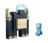 Mattel Minecraft Dungeons II Twisted Warden Figure, Varying Lights & Sounds, Slam Attack Action & Included Soul Corrupted Creeper Figure with Pixelated Design, JMK46