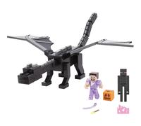 Mattel Minecraft Ender Dragon Action Figures Set Lights Sounds & Mist with Steve & Enderman 3.25-in Scale Figures